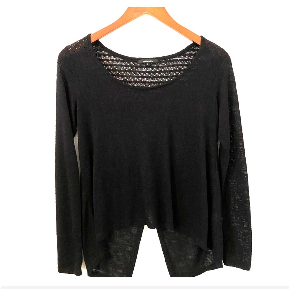 Black open back long sleeve top Small